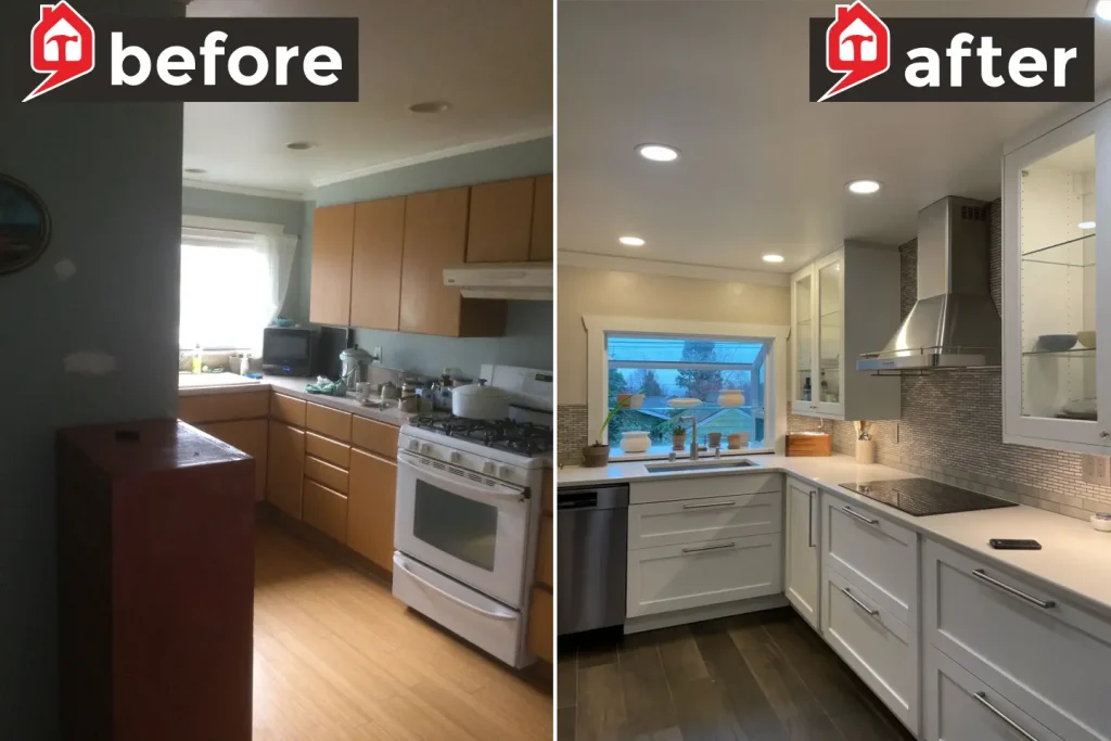 Kitchen Redesign Combines Whites & Stainless Steel for a Modern Look