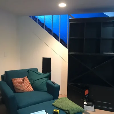Basement home remodels with sofa